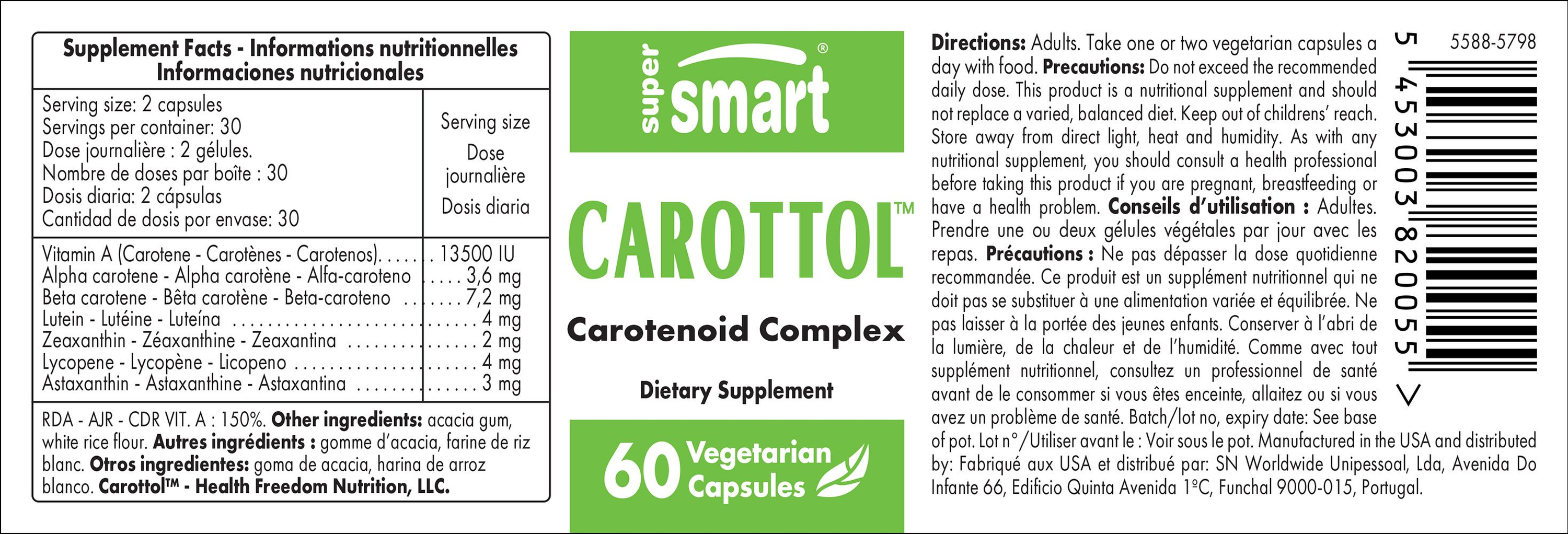 Complément alimentaire de bêta-carotènes Carottol™