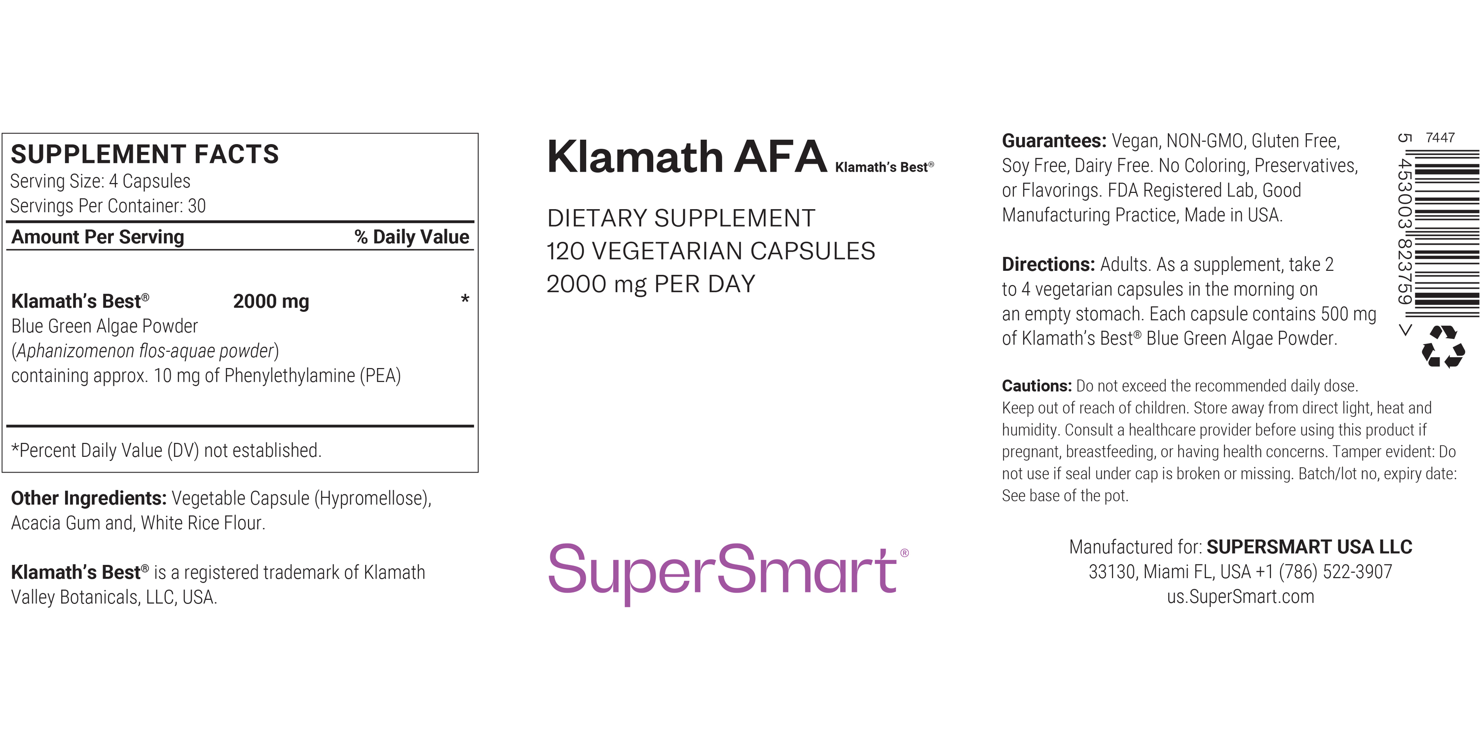 Klamath AFA Supplement