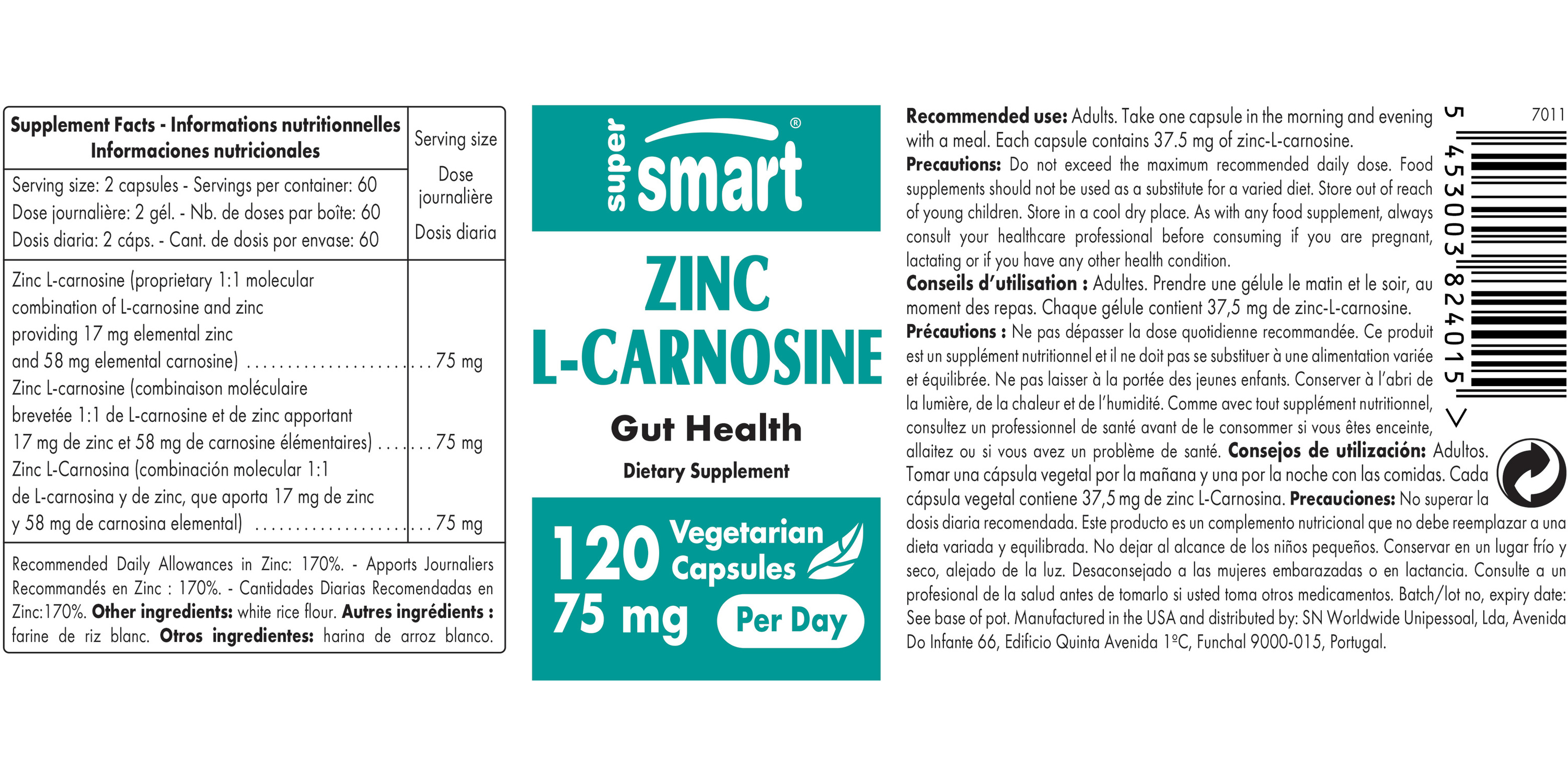 Suplemento Zinc L-Carnosine