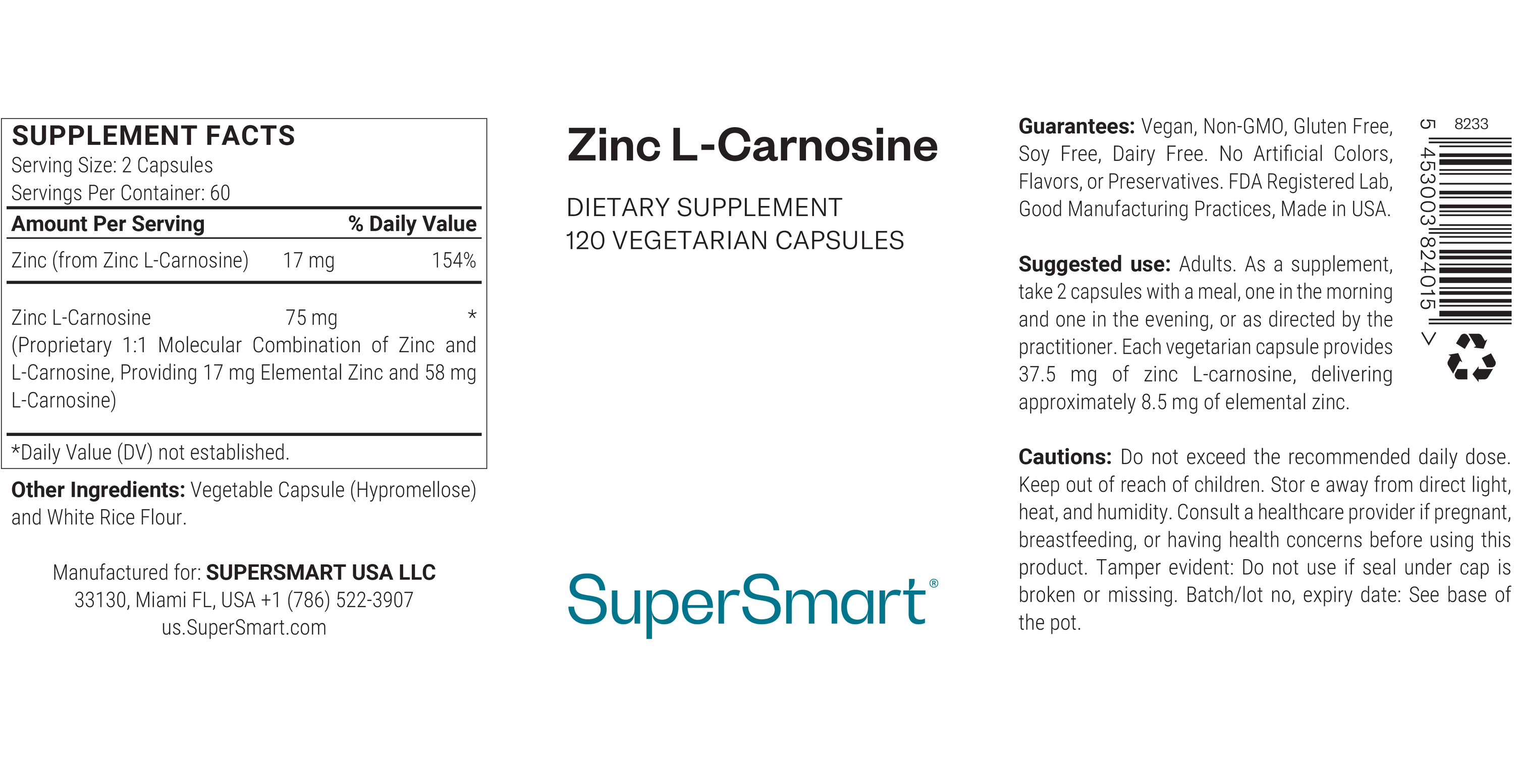 Suplemento Zinc L-Carnosine