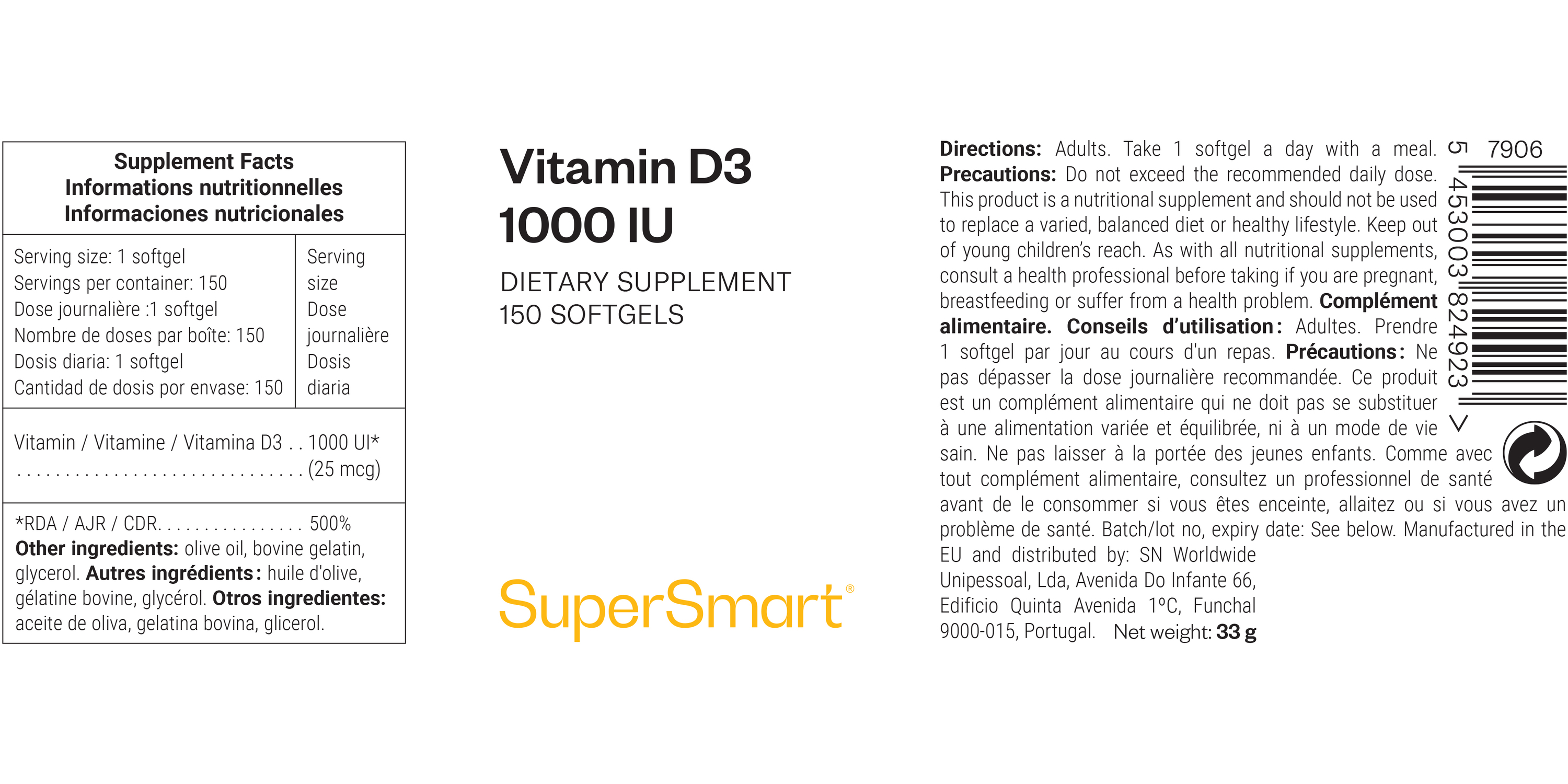 Vitamin D3 1000 UI