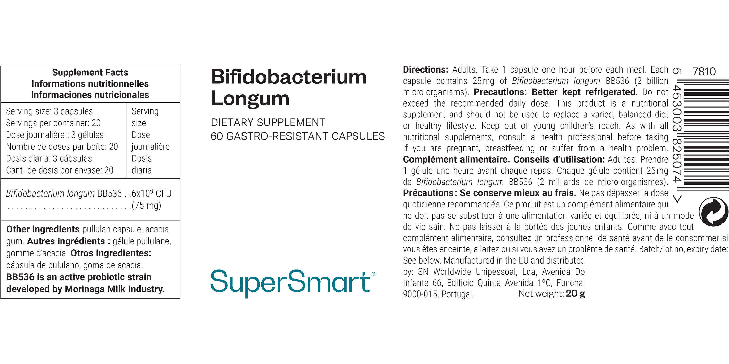 Suplemento Bifidobacterium Longum