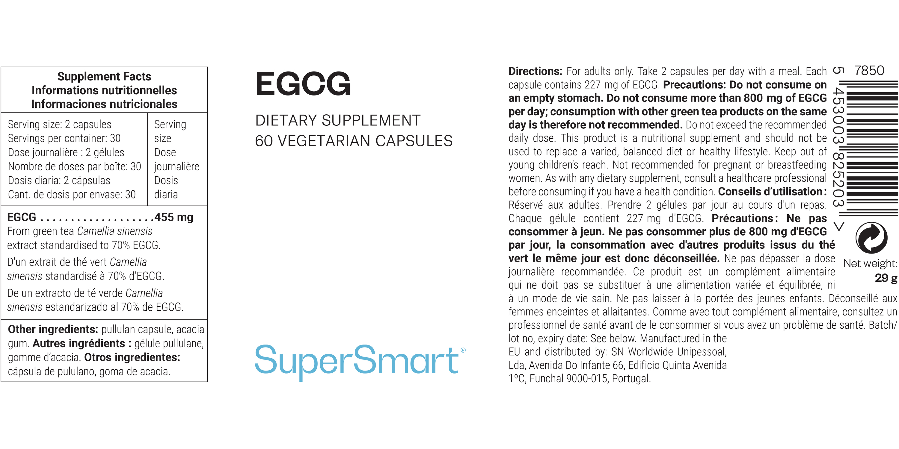 Complément alimentaire d'EGCG de thé vert