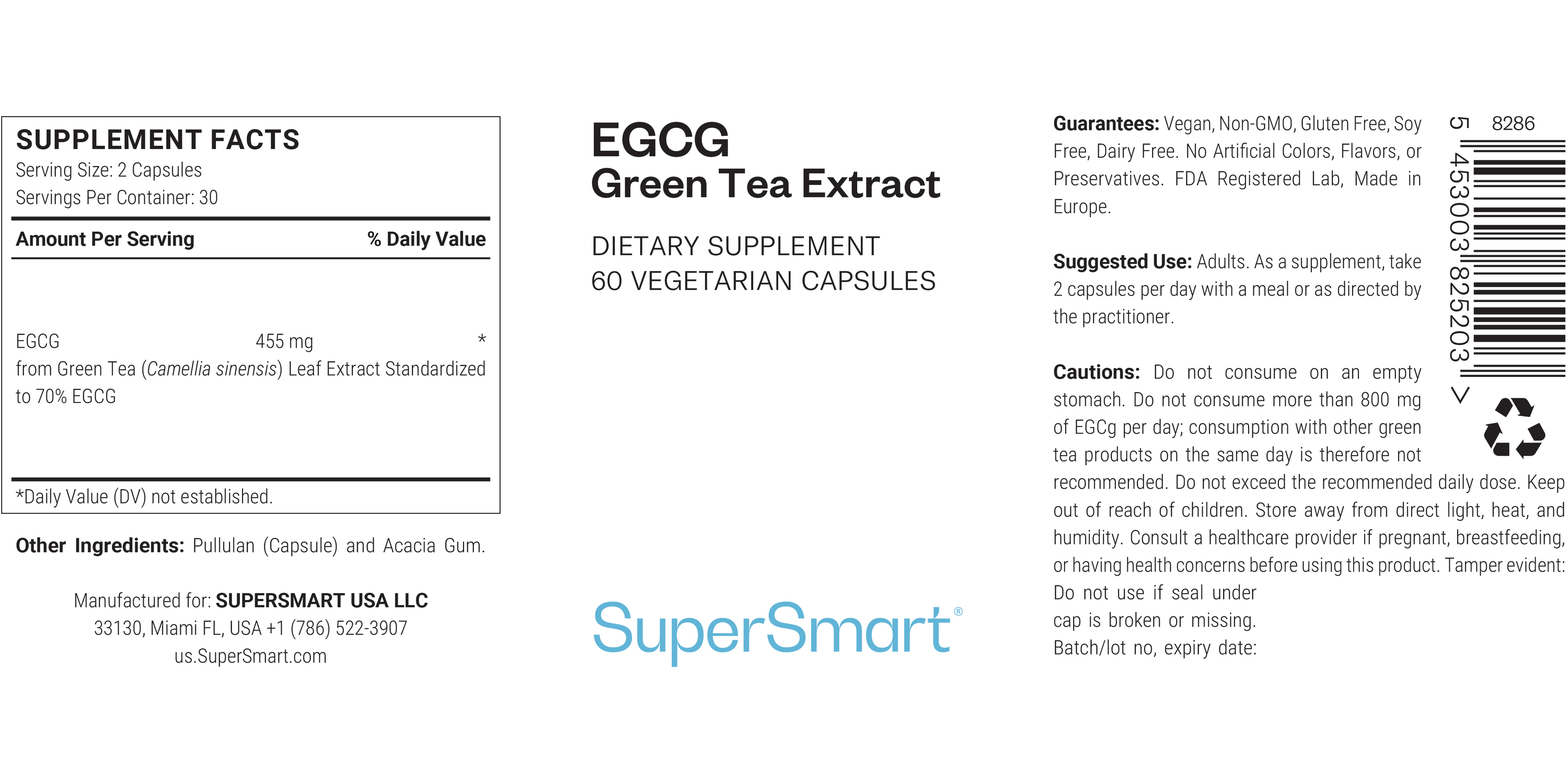 Complemento alimenticio de EGCG de té verde