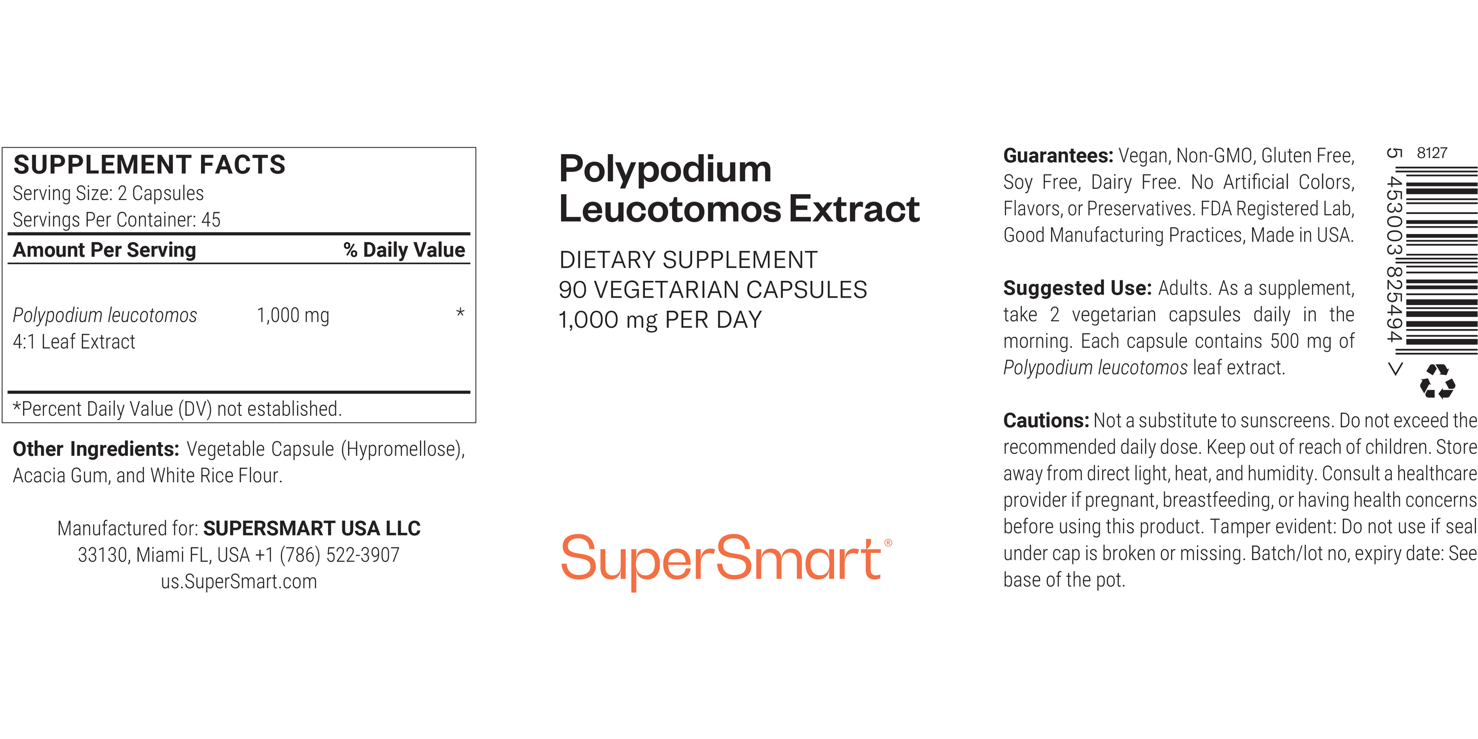 Suplemento Polypodium Leucotomos Extract