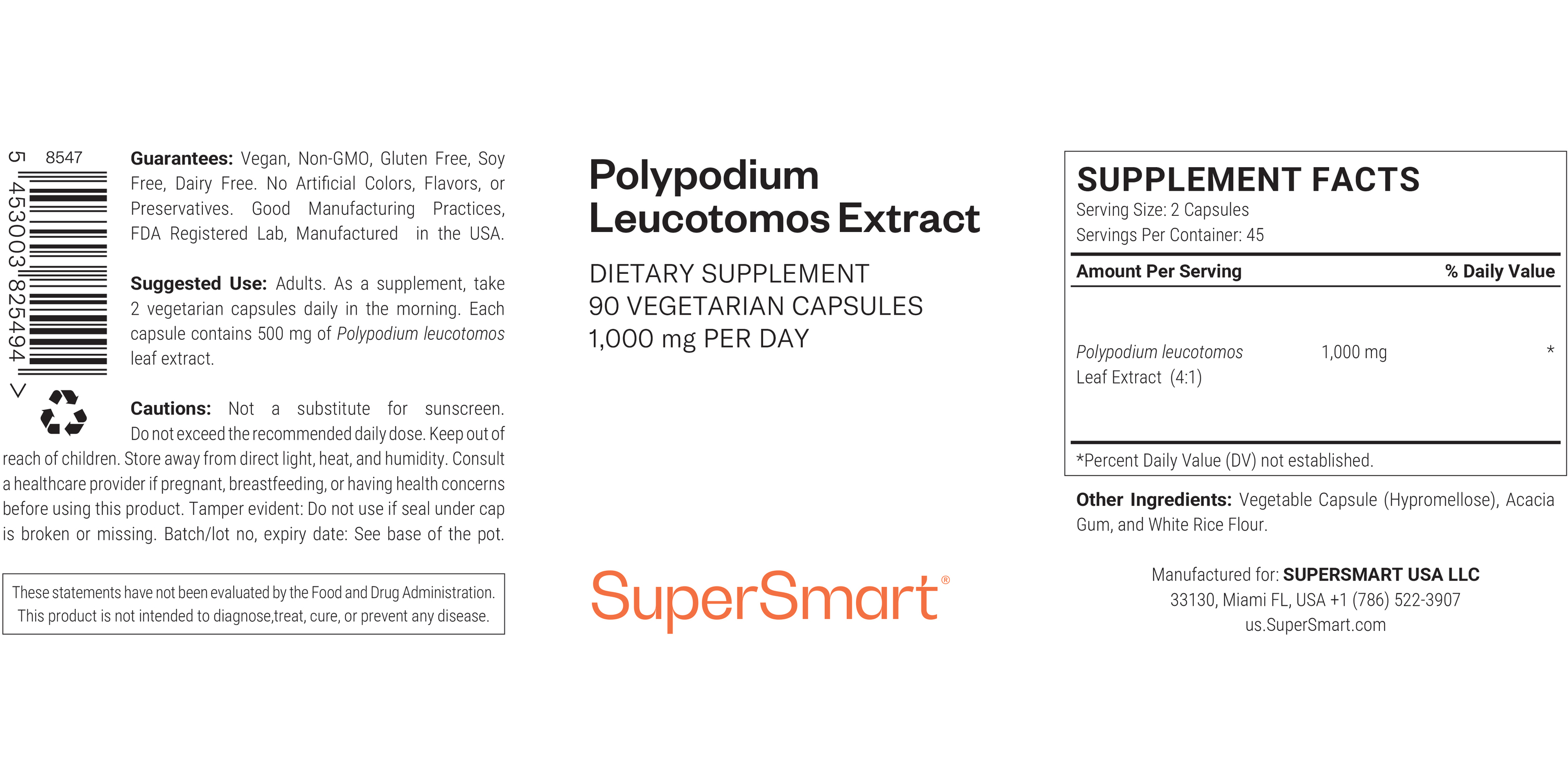 Polypodium Leucotomos Extract Supplement