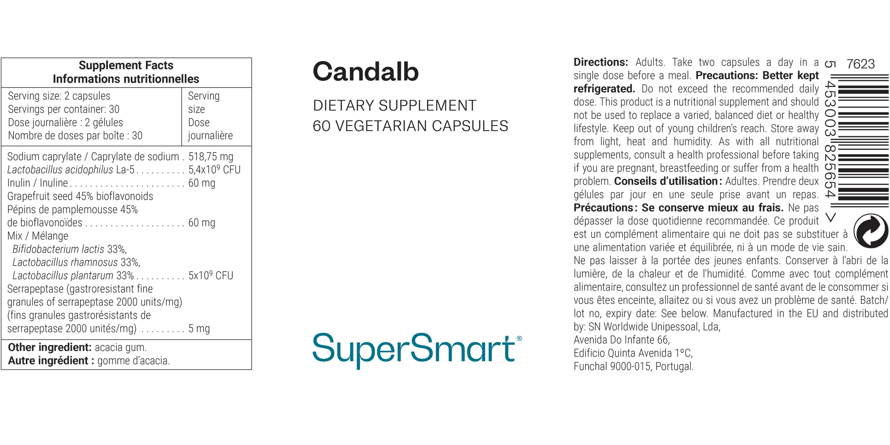 Complemento alimenticio contra las levaduras Candida albicans y la candidiasis