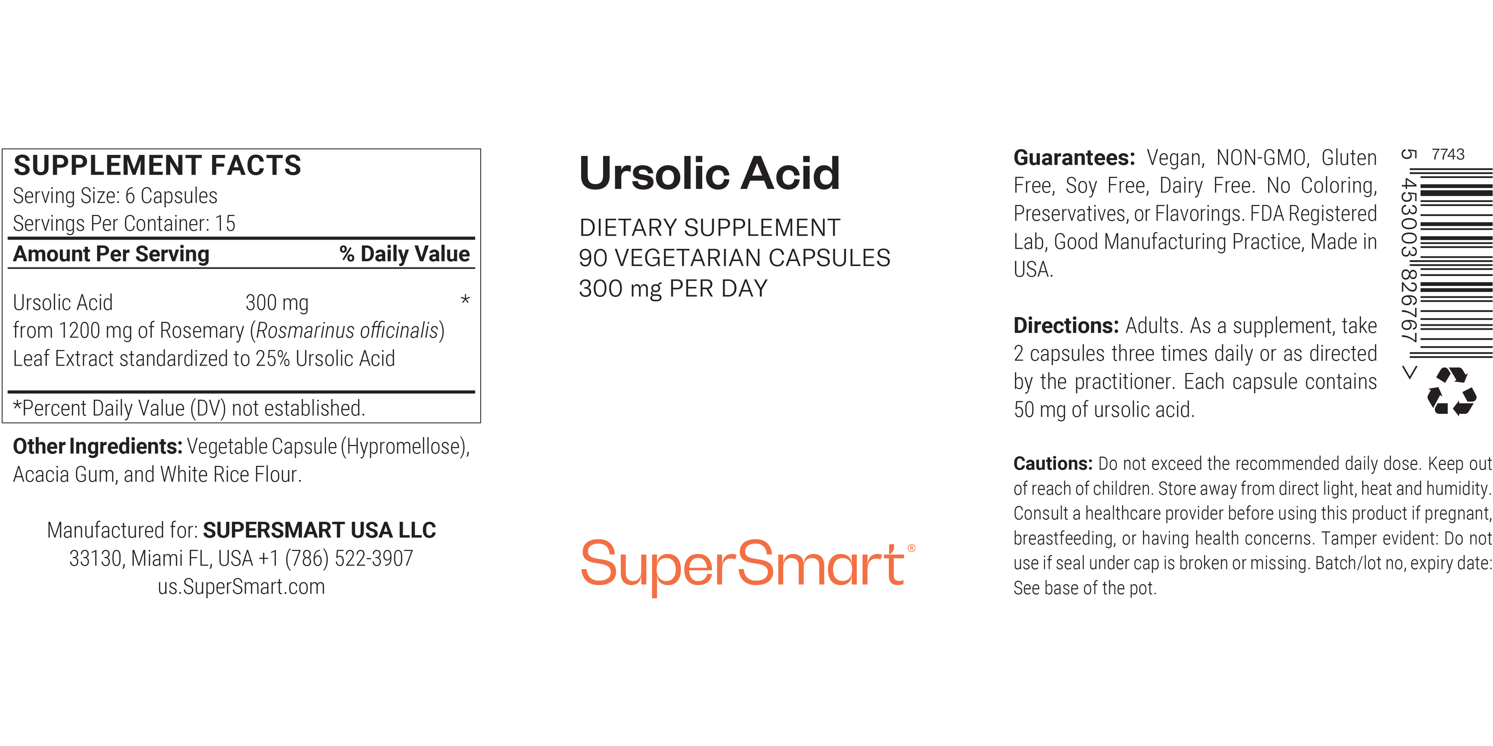 Dietary supplement of ursolic acid