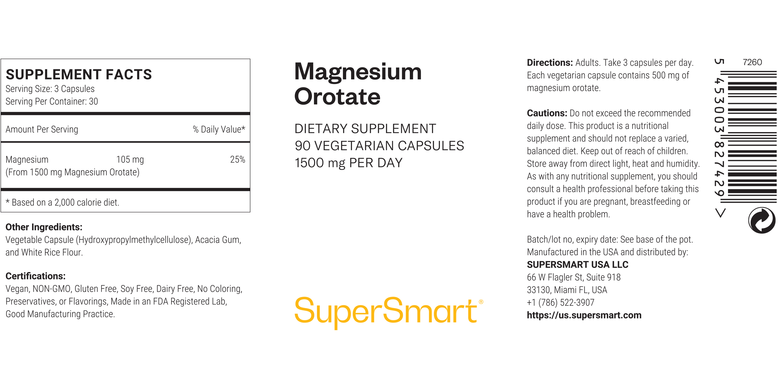 Magnesium Orotate Supplement 