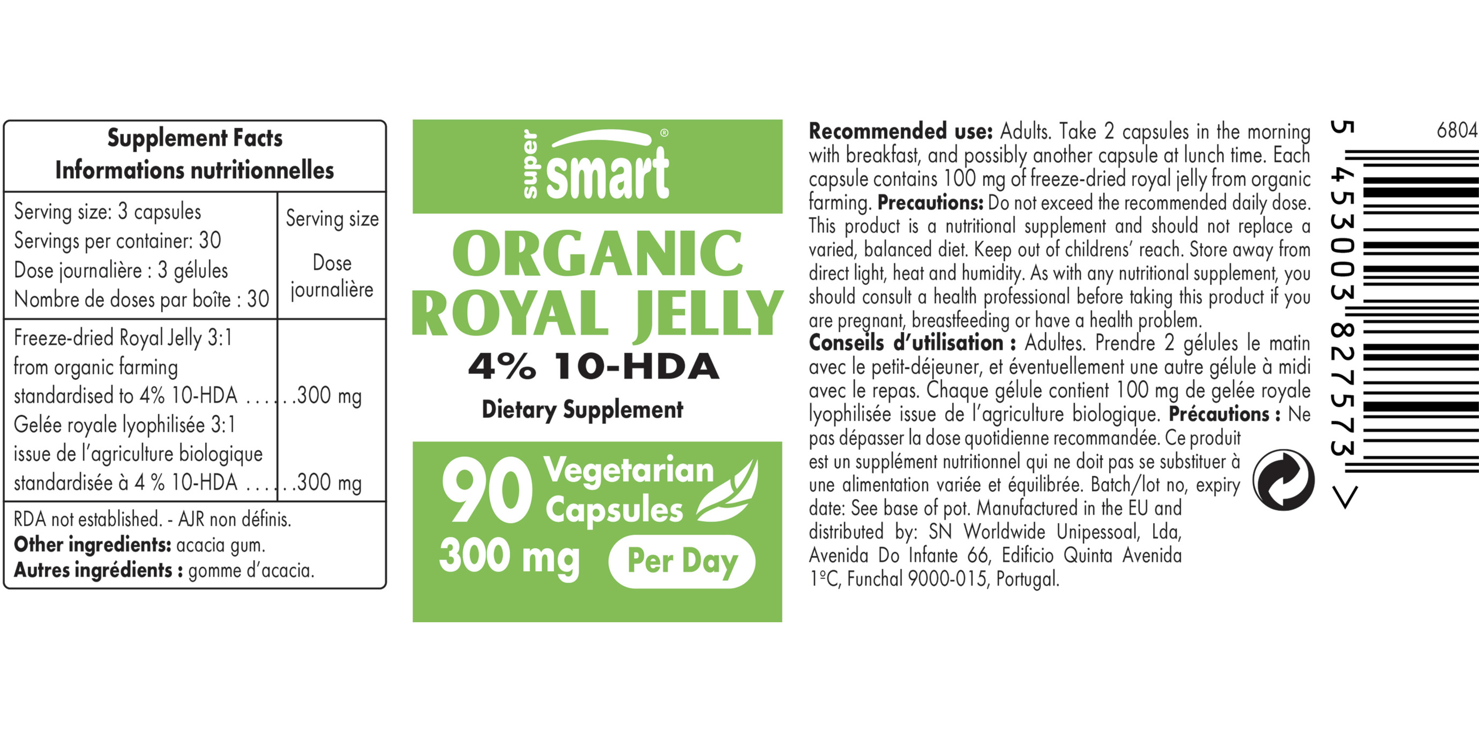 Organic Royal Jelly 4% 10-HDA