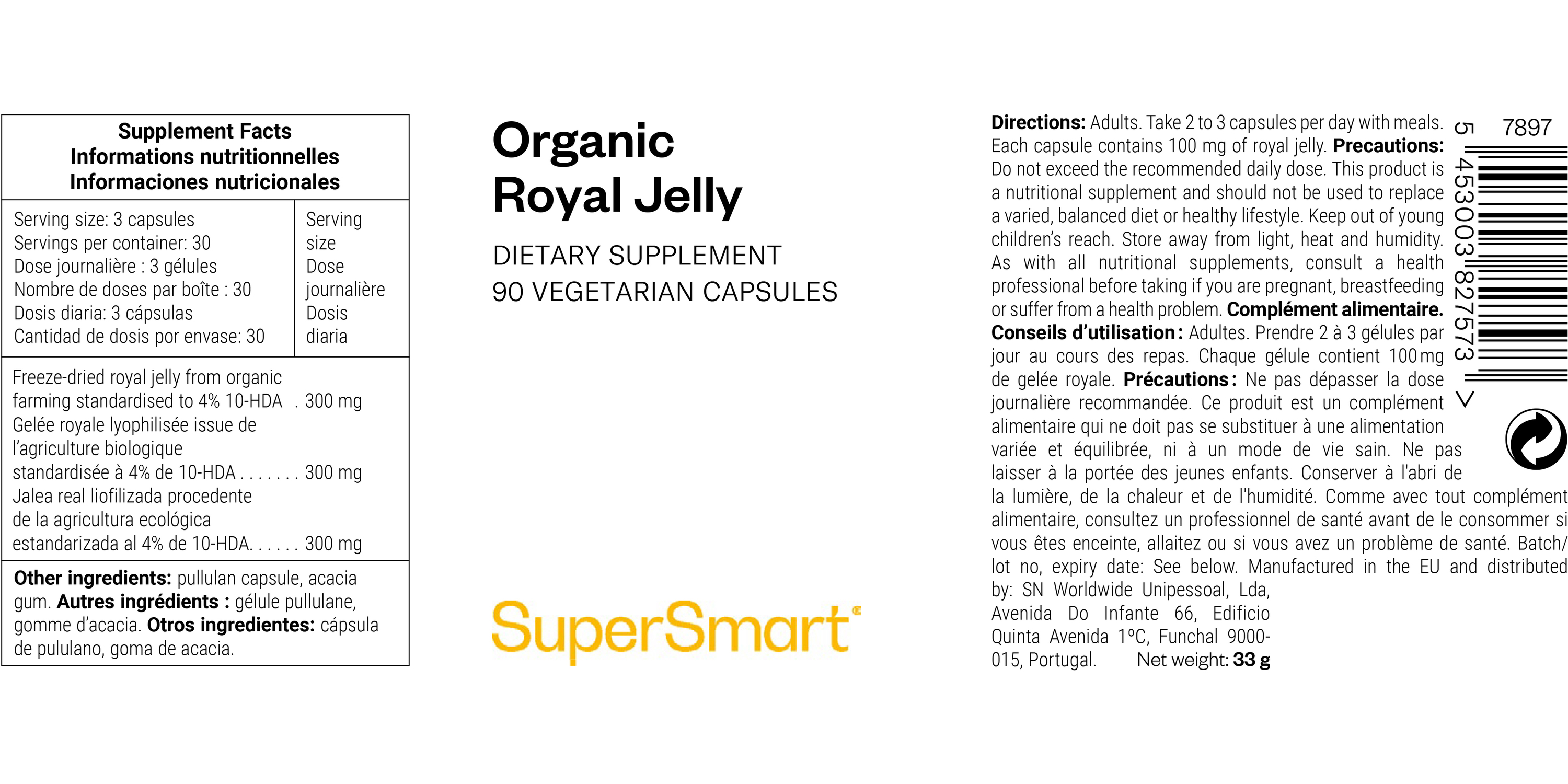 Organic Royal Jelly Supplement
