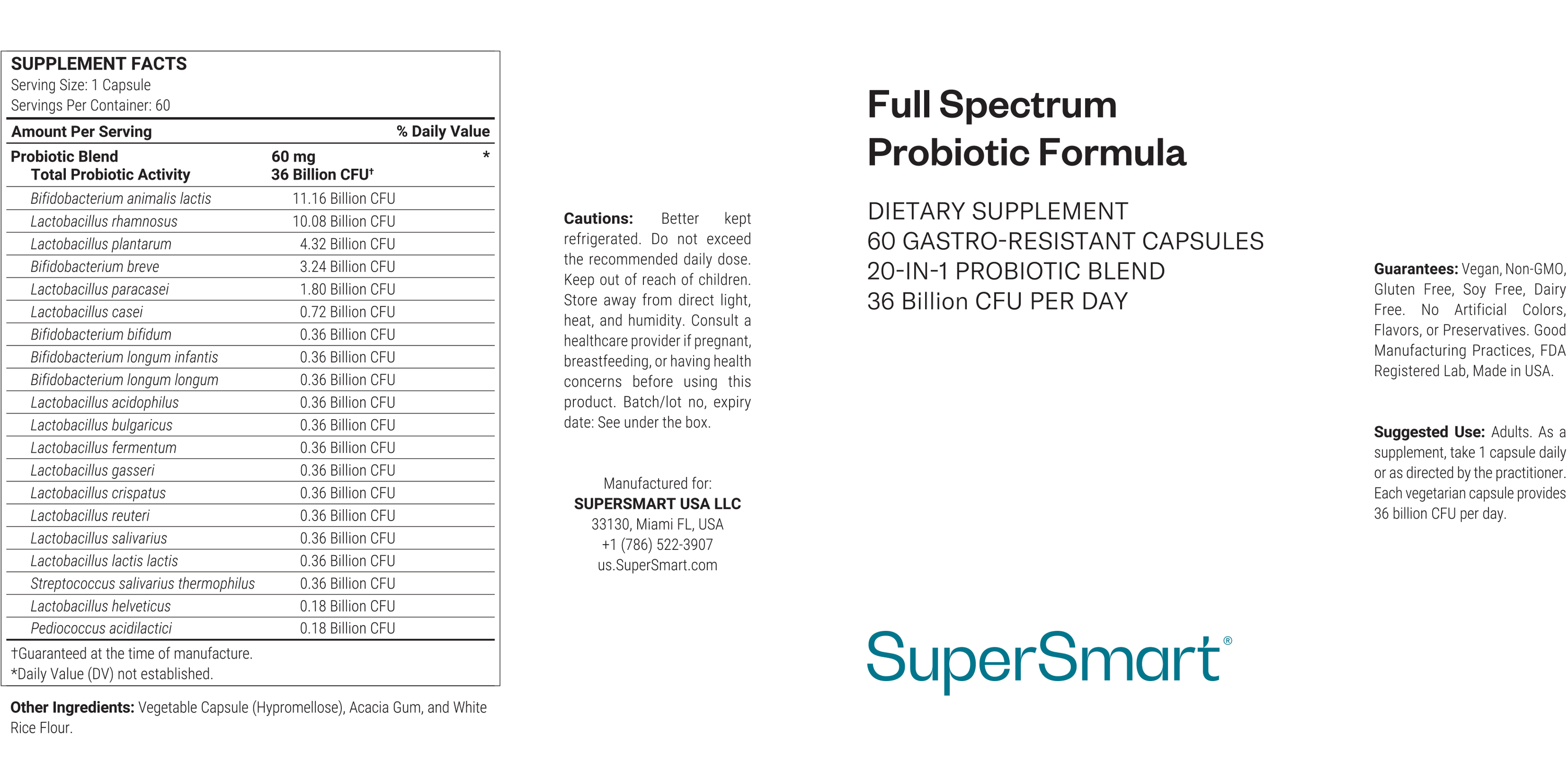 Full Spectrum Probiotic Formula Supplement