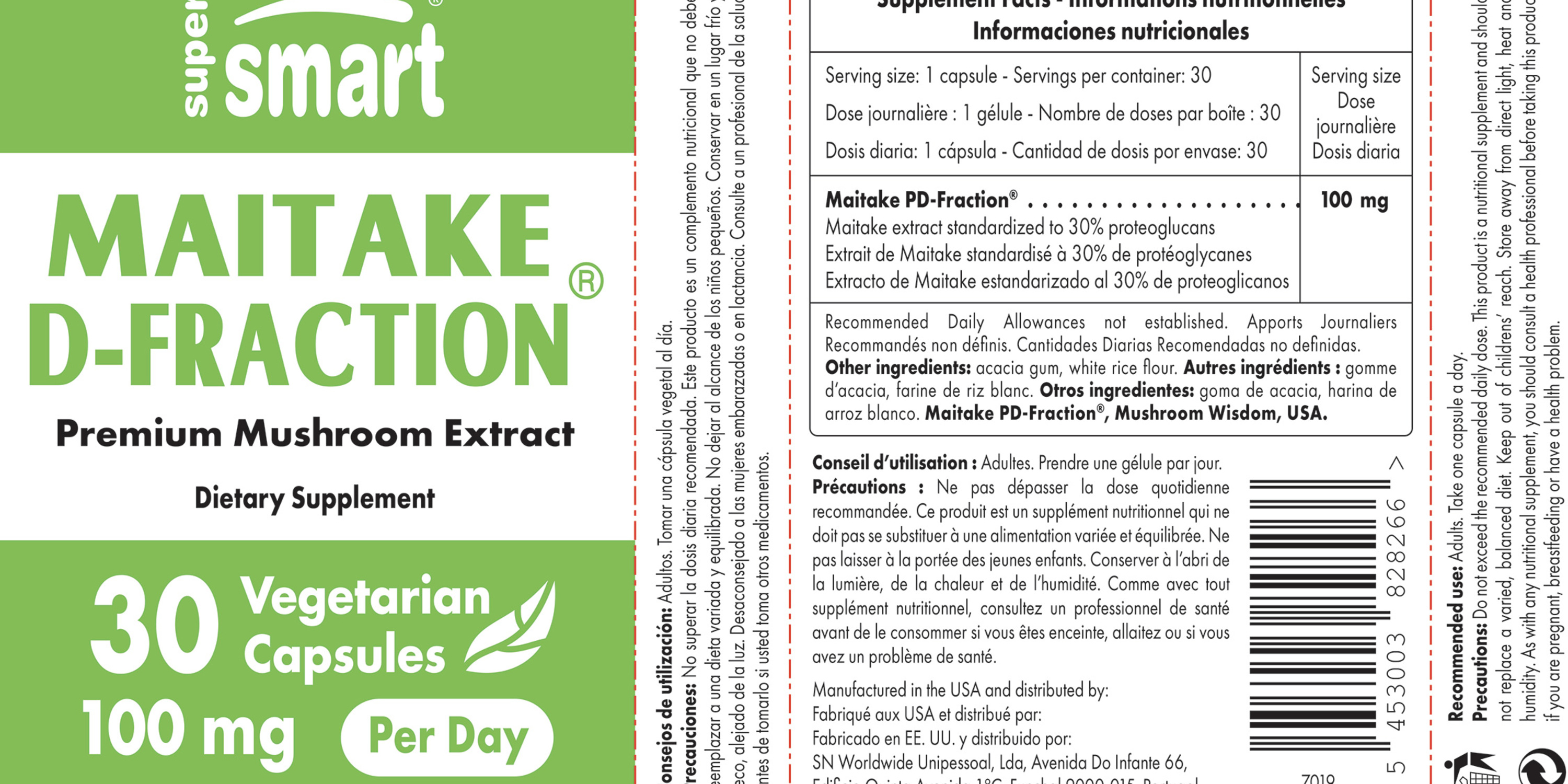 Complemento alimenticio D-Fraction de maitake