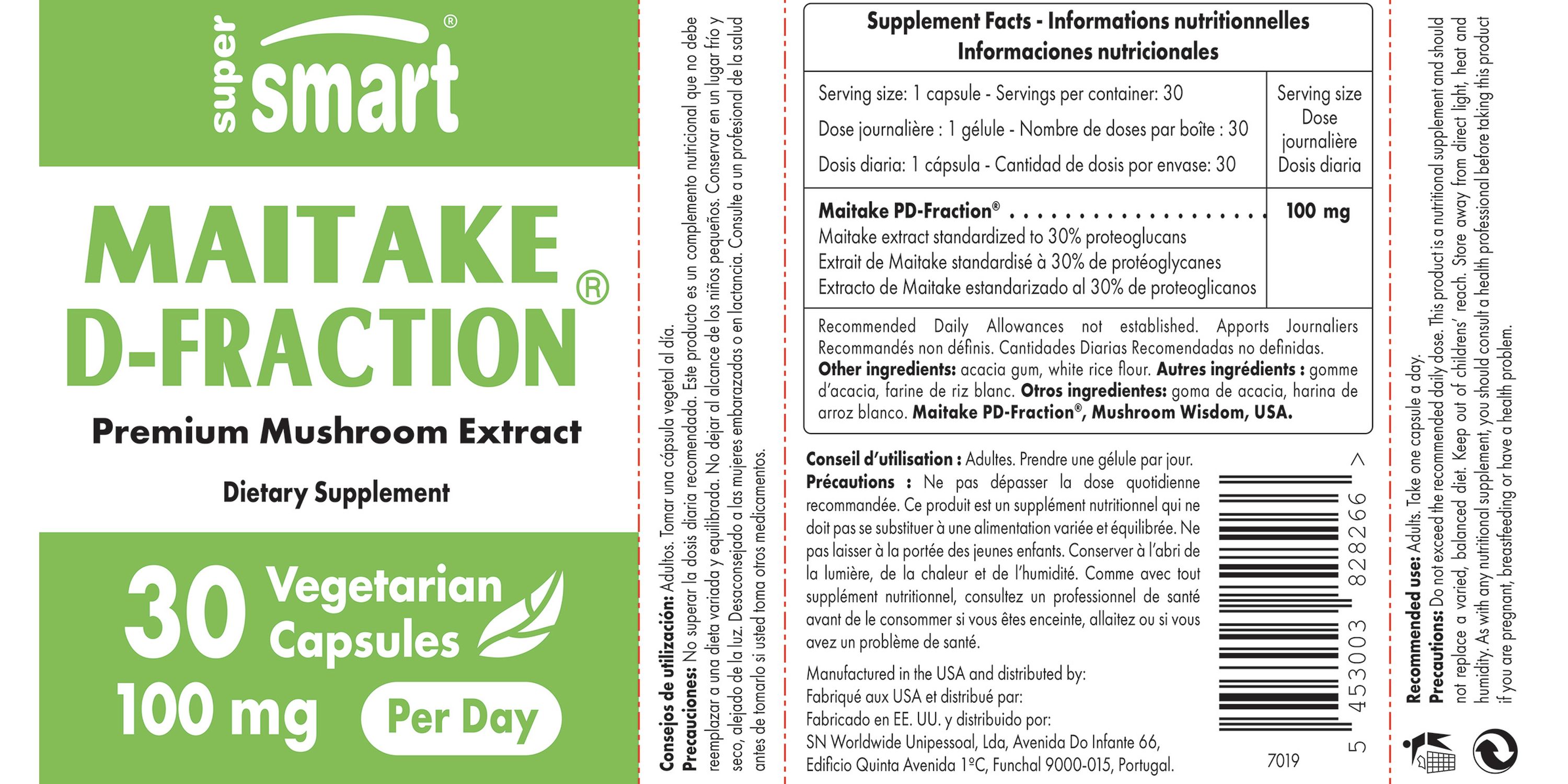Complément alimentaire de D-Fraction de maitake