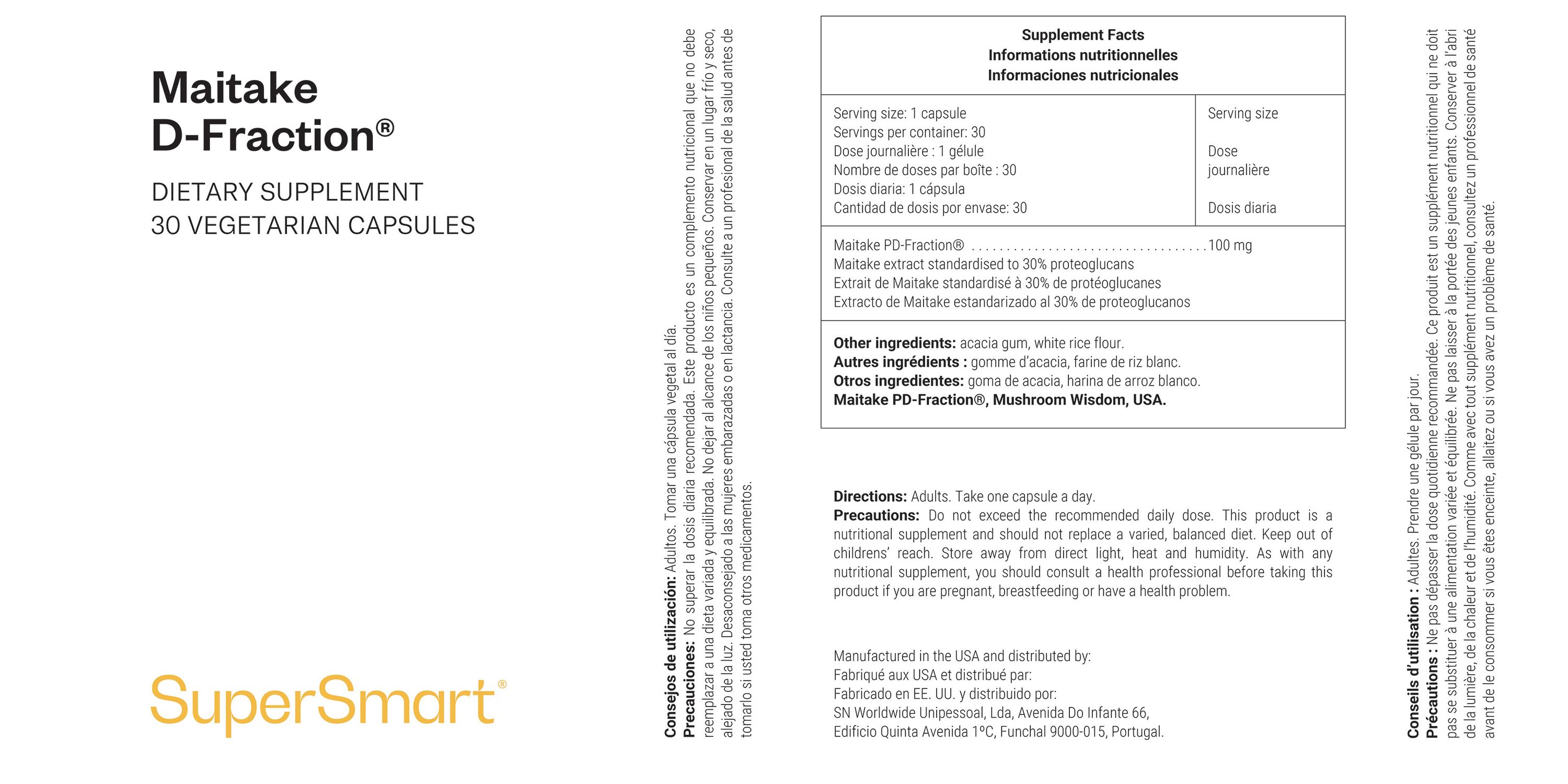Complément alimentaire de D-Fraction de maitake