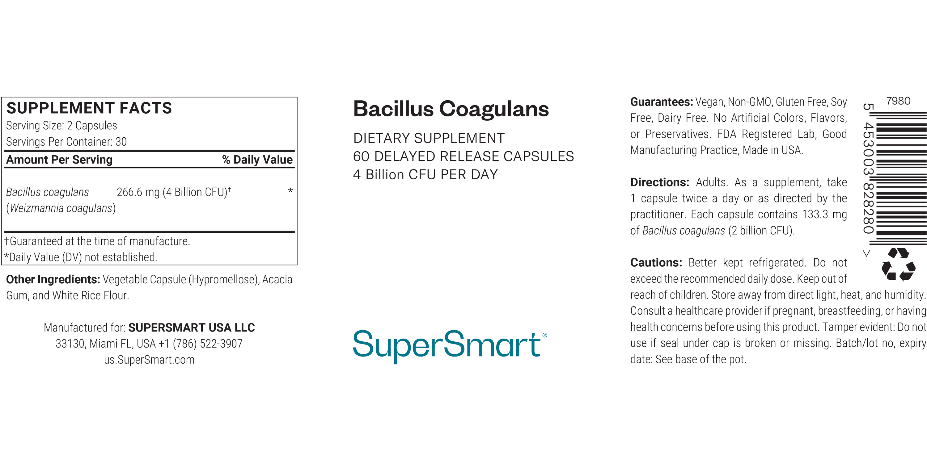 Suplemento Probiótico Bacillus Coagulans