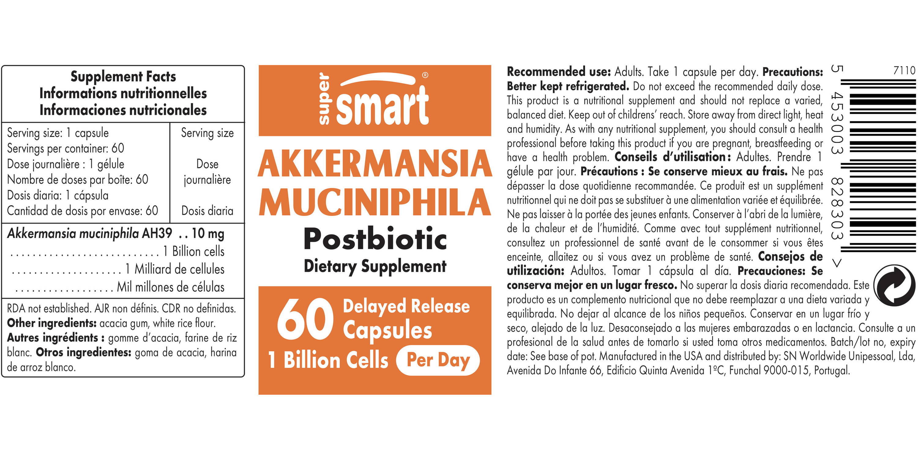 Probiotic Akkermansia Muciniphila Postbiotic