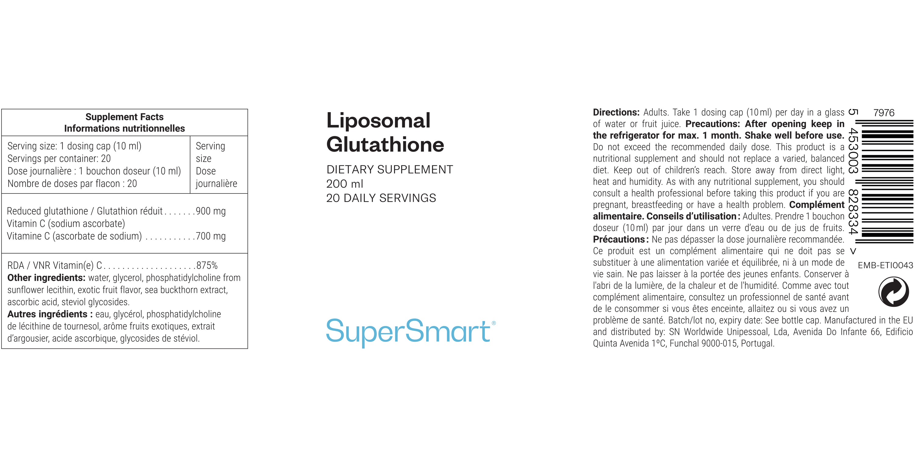 Complément de glutathion liposomal liquide