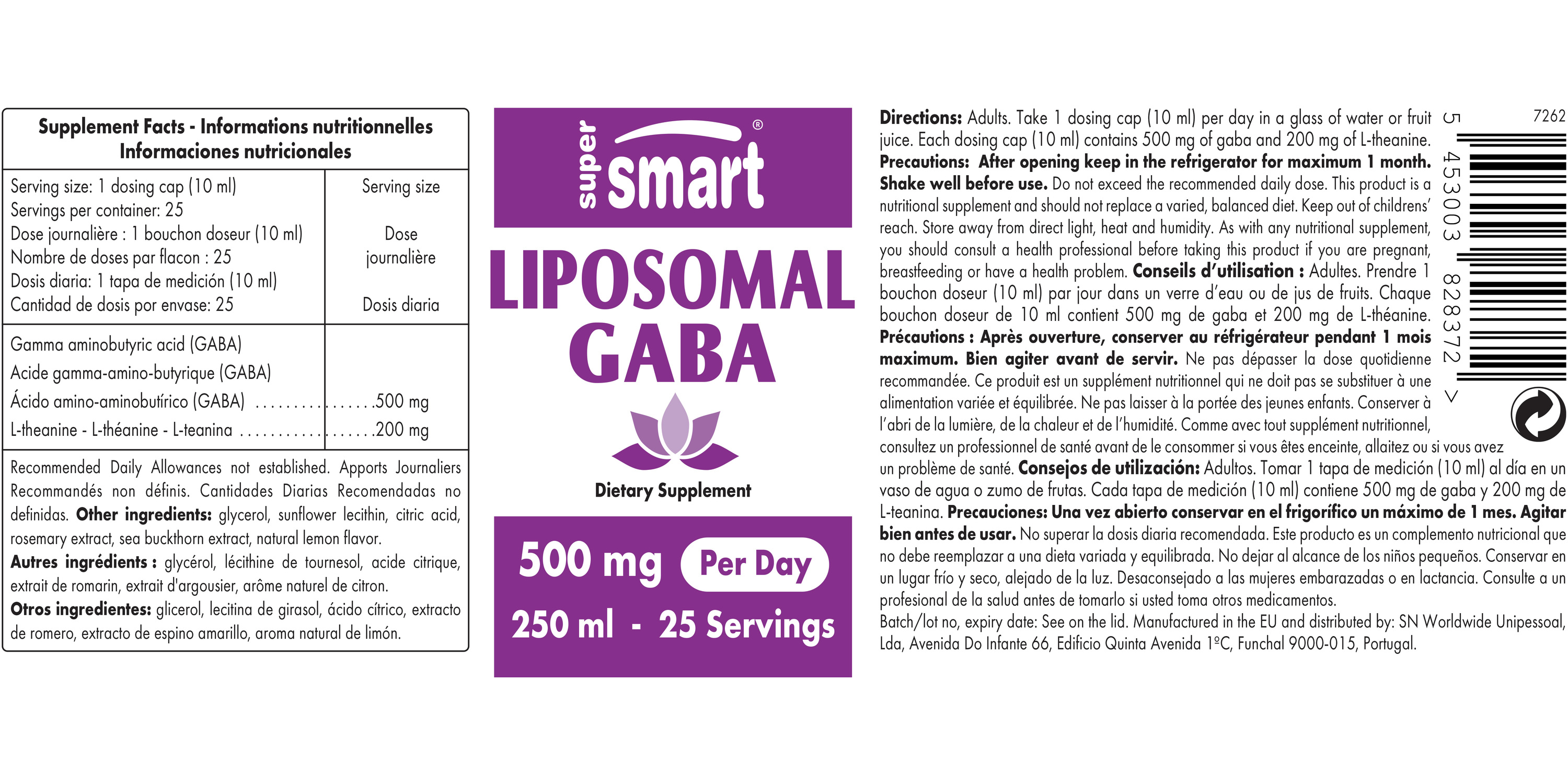 Complément de GABA liposomal avec L-théanine