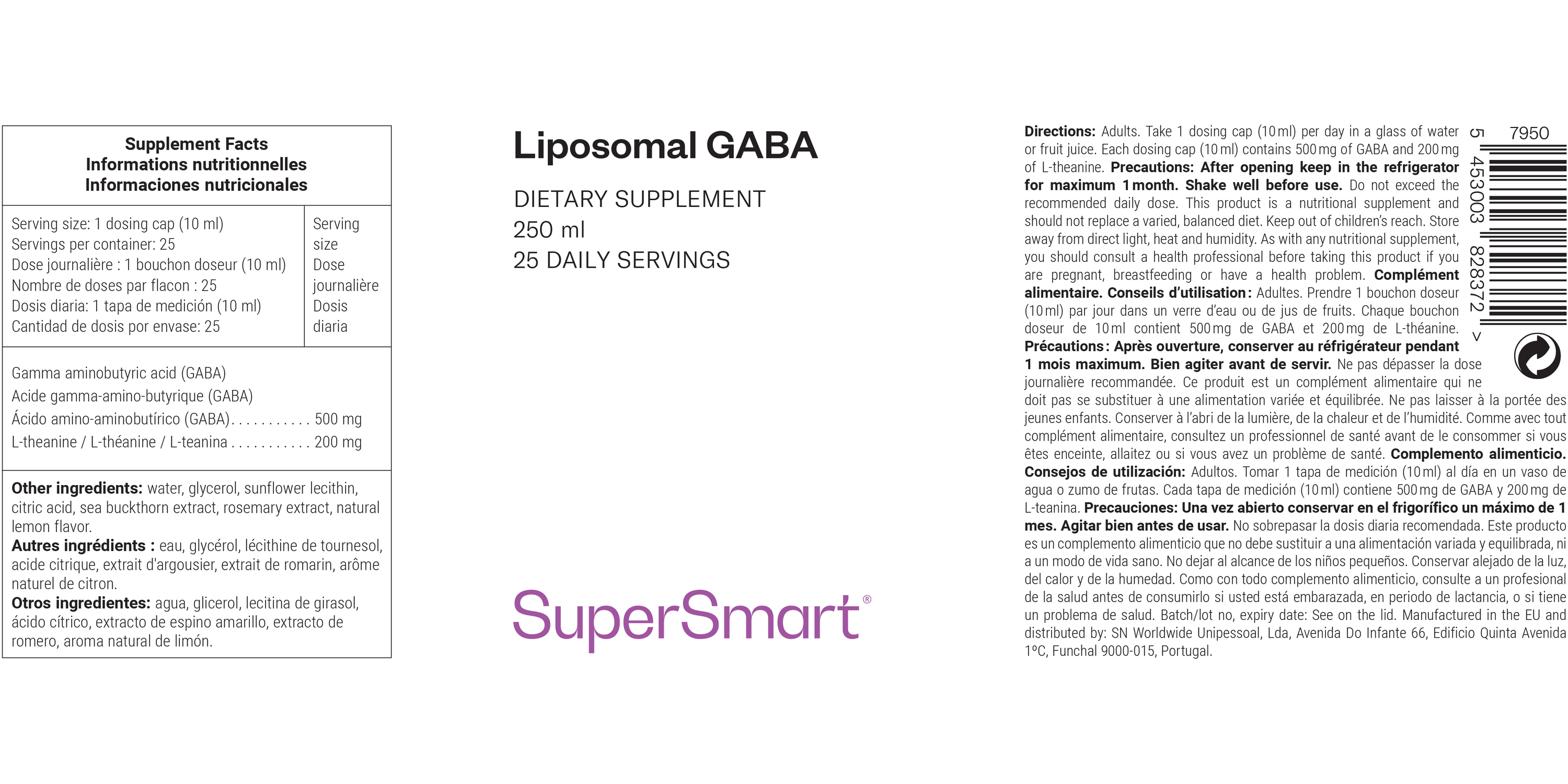 Complément de GABA liposomal avec L-théanine