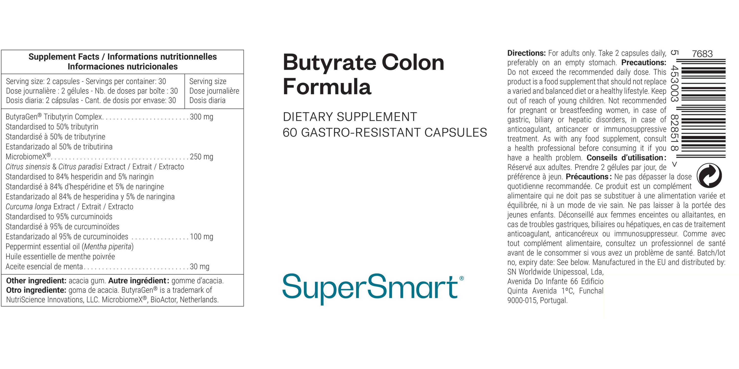 Complément de butyrate contre l'intestin irritable (SII)