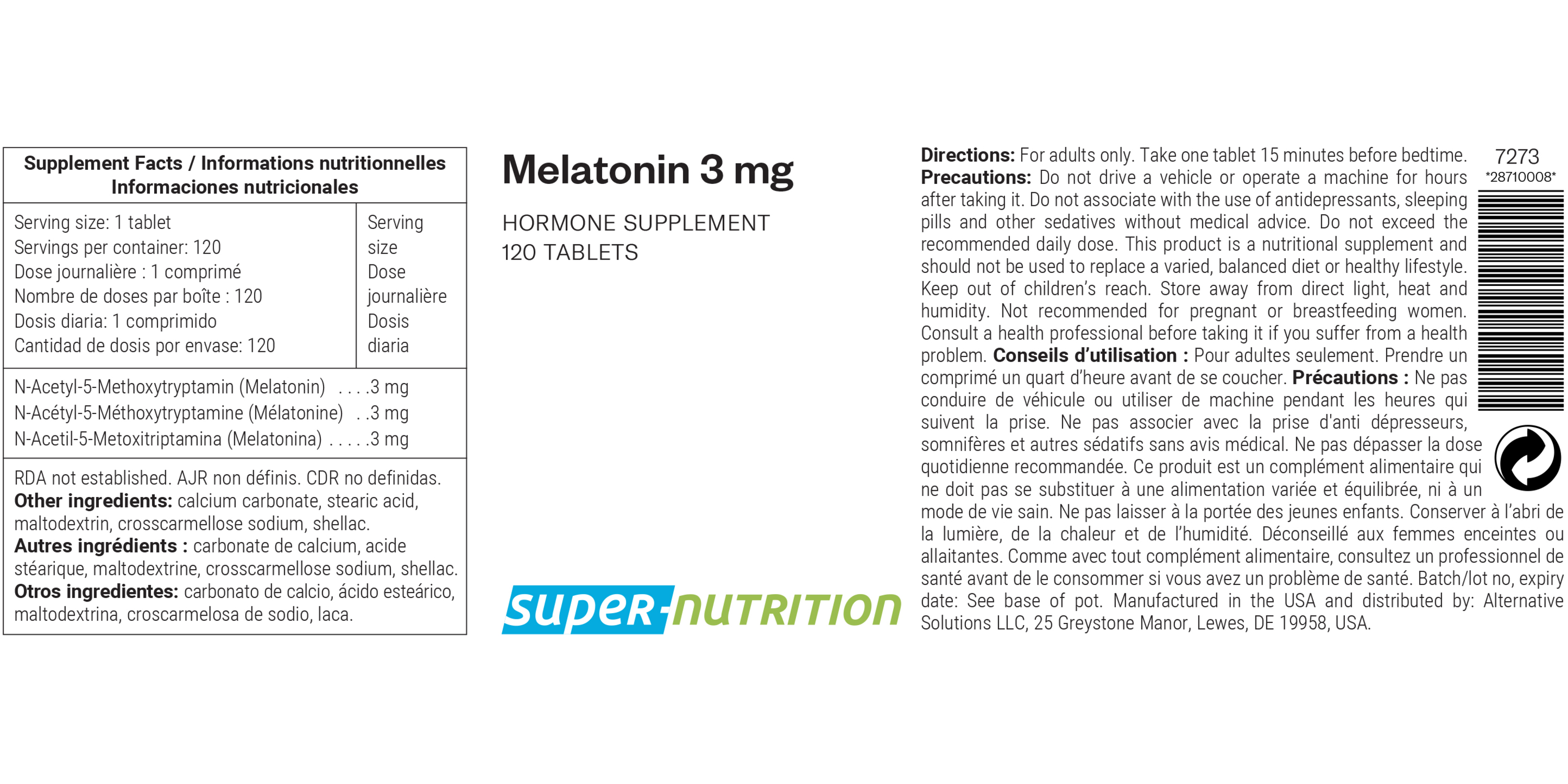 Melatonin 3 mg 120