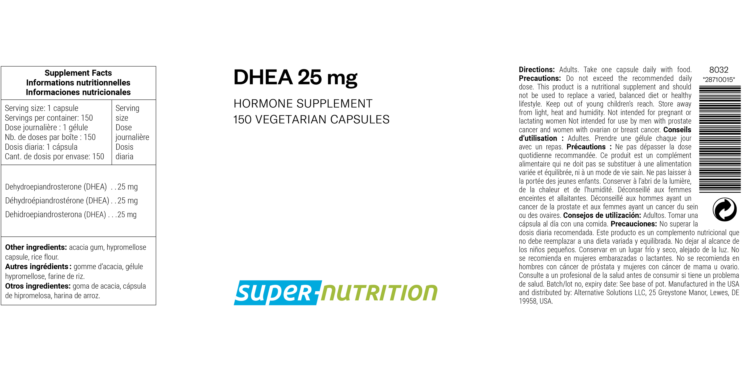 DHEA 25 mg 150 
