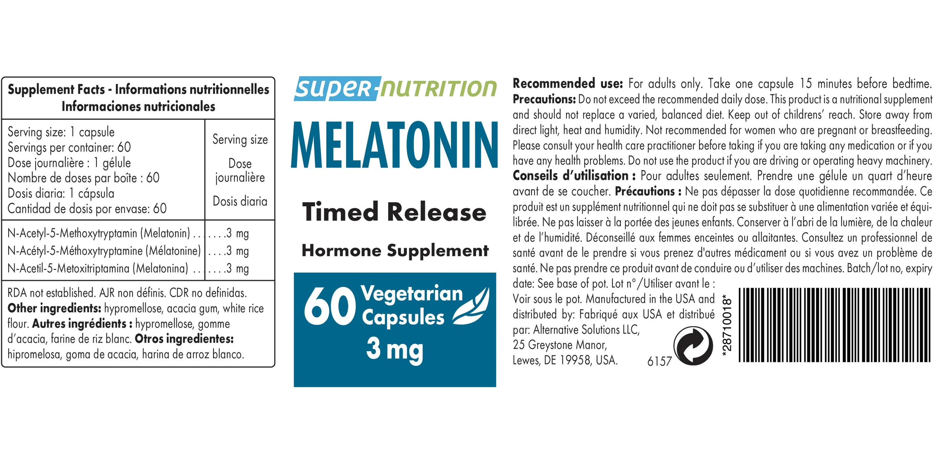 Melatonine 3 mg Timed Release